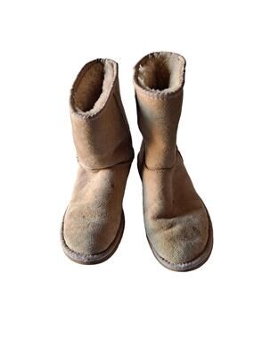 Uggs Australia Womens Gray Sheep Skin Ankle Boots - W6